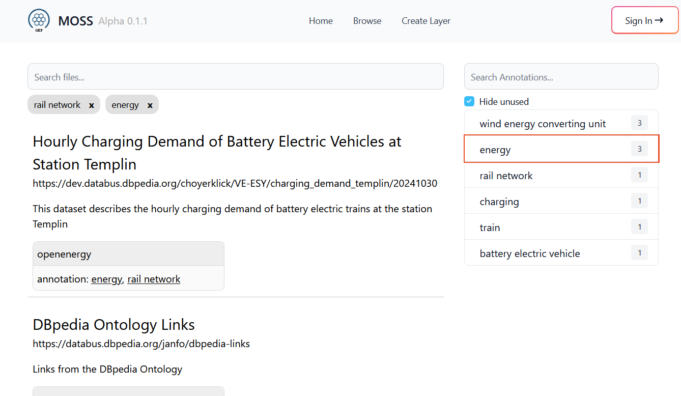 Screenshot of software